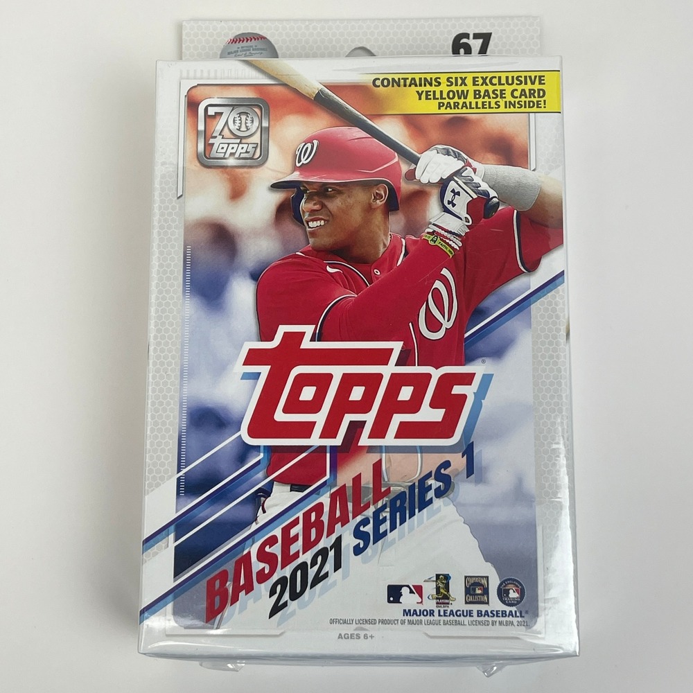 Topps 2021 Baseball Series 1 Hanger Box 67 Cards Yellow Parallels MLB NEW - Picture 1 of 3
